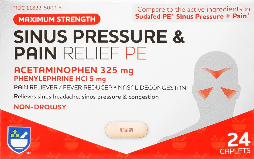 Bantuan Rite Pressure Sinus Reliever PE, Non- Drowsy - 24 Tablet = 124; Sinus Relief Relief Derajat 124; Nasal Decongestan Medicine for Dewasa 124; Pengobatan Allergy 124; Relief Allergy 124; Mucus Relief
