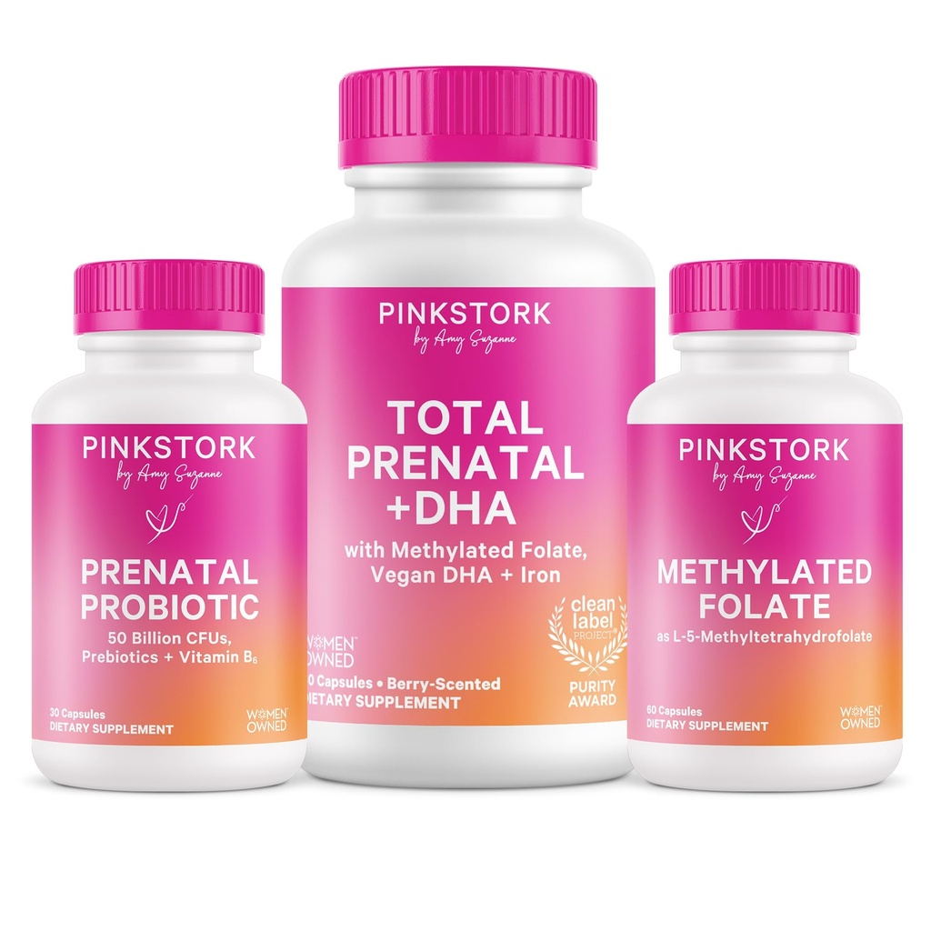 Pink Bangau Total Prenatal, Probiotic & Metil Folate - Pregnancy Wellness Bundle