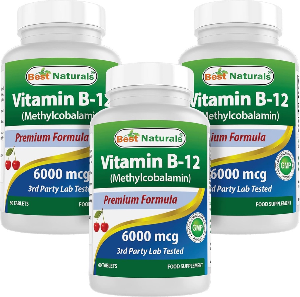 Terbaik Vitamin B-12 sebagai Methylcobalamin (Metil B12), 6000 mcg 60 Sublingual Tablet (60 Count (Paket 3))