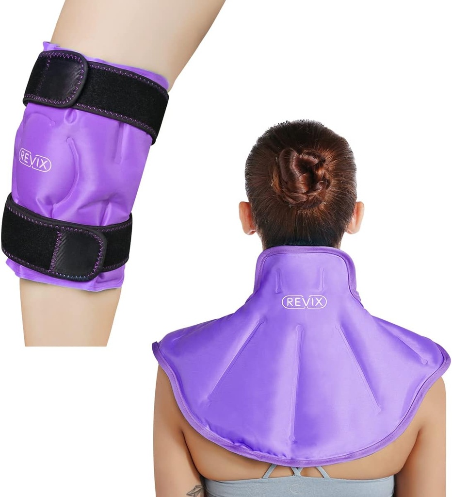 Paket Es Kaki REVIX untuk Injuries Bisa digunakan kembali dan Large Neck Boulder Ice Bungkus untuk Perbaikan Sakit Kembali Atas
