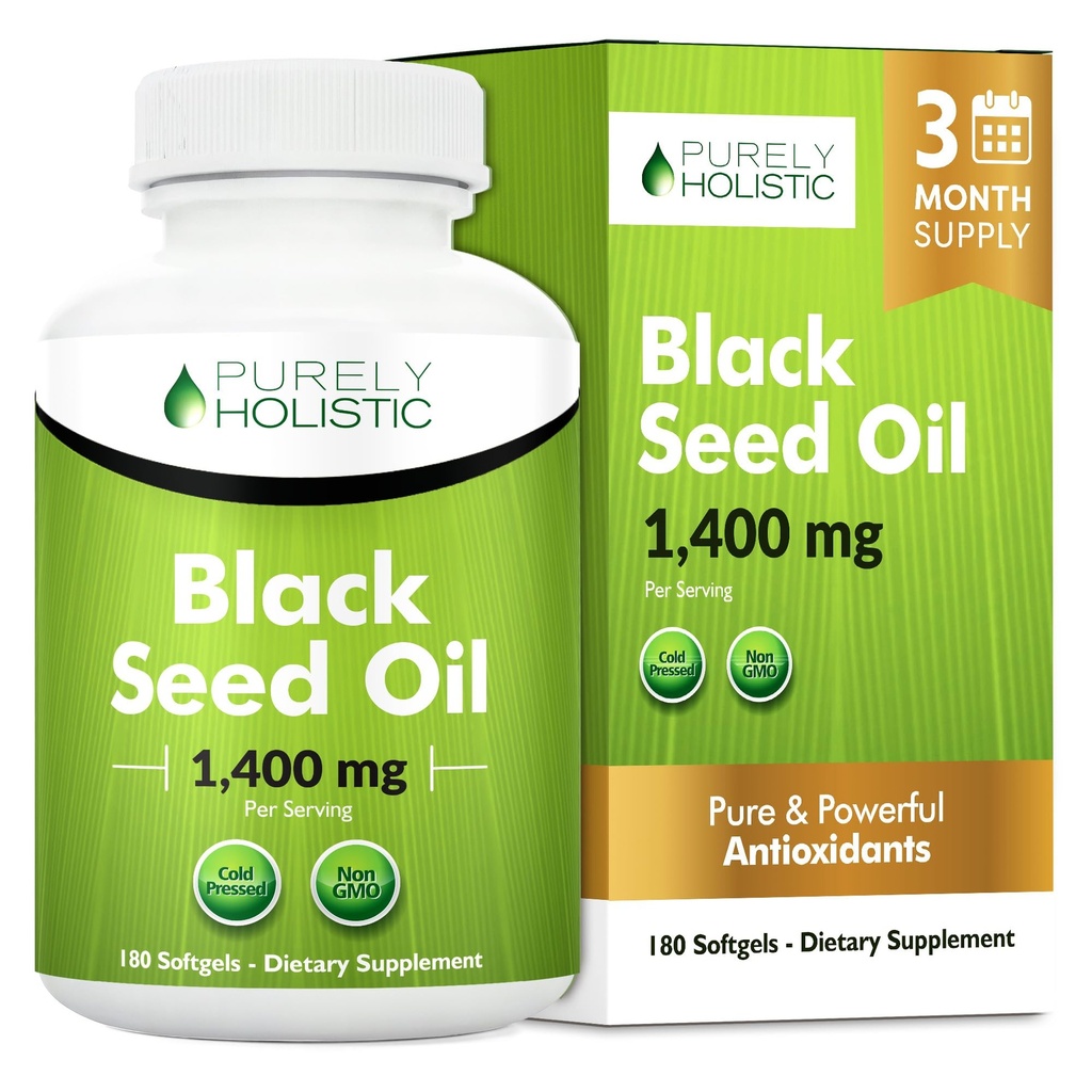 Black Seed Oil Capsules 1400mg, 180 Softgels, 3 Bulan Supply - Dingin Menekan Nigella Sativa, Kaya dalam Omega 6, 9 & TQ, Cumin Hitam Minyak Benih, Immune Dukungan, Joints dan Dicerna