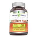 Amazing Formulas Psyllium Husk 750mg Veggie Capsules Suplemen 124; Non-GMO 124; Gluten Free 124; Made in USA 124; Sutable for Vegetarians (120 Count)
