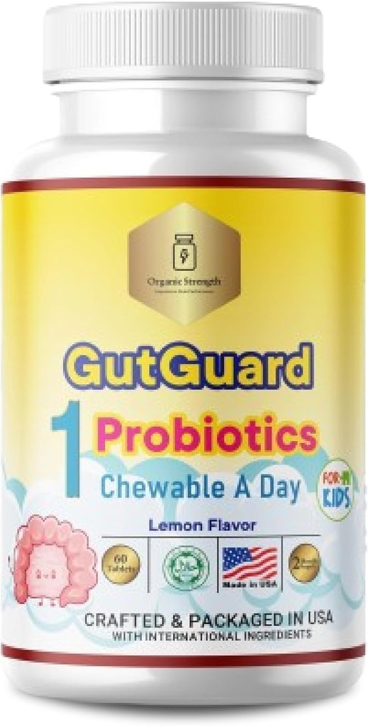 Anak-anak Propoleksi Kesehatan Gut 124; Lemon Flavor, Halal Chidrens Probiotic 124; 1 hari untuk Anak-anak Umur 4-12. Proklamasi untuk Anak-anak, Promoting Digetsy Dukungan dan Wellness.
