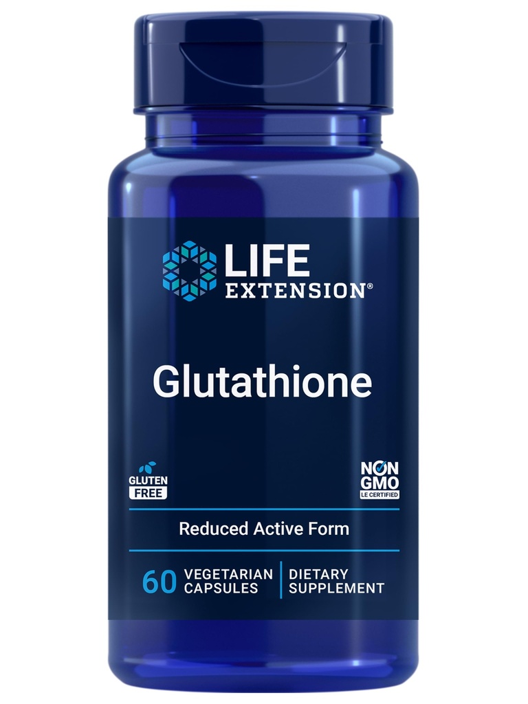 Ekstensi Hidup Glutathione 500 mg - Glutathione Capsules, antioksidant Suplemen, Oxidative Stress, Aktif Reduced Form - Bebas, Non-GMO, Vegetarian - 60 Capsules