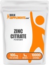 BulkSuplements.com Zinc Citrate Powder - Zinc Suplemen, Mineral Suplemen, untuk Dukungan Imune - Gluten Bebas, 100mg per Serving, 1kg (2.2 lbs) (Paket 1)