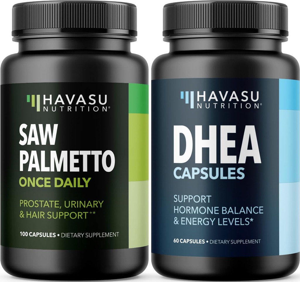 HAVASU NUTRITION DHEA 50mg Supplement (60 Pelayan) & Saw Palmetto Capsules (100 Pelayan)