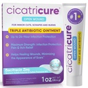 Cicatricure Triple Antibiotic Oquite with Pain Relief, Bacitrasin Antibiotic Oquis & Cream for Wound Care, Healing Opering for Cuts, Burns, Insect Bite, First Aid Supplies Estiles, 1 oz