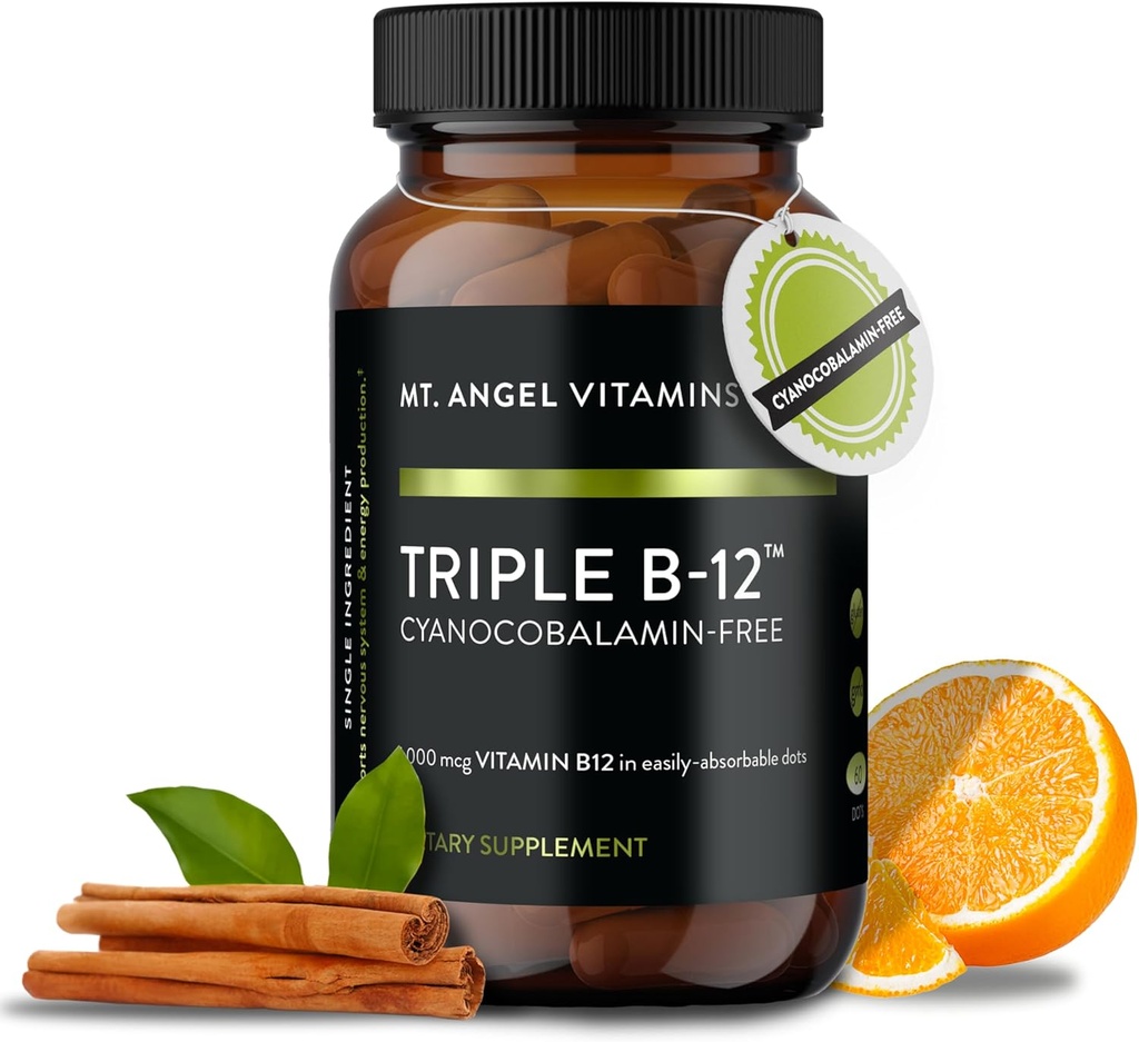 Gunung Vitamin Angel - Triple B-12 Dots 124; Fast-Dissoling Dots, Blend of Methylcobalamin, Adenosylcobalamin & Hydroxocobalamin, Support Energy and Gugup System Health - 60 Dots
