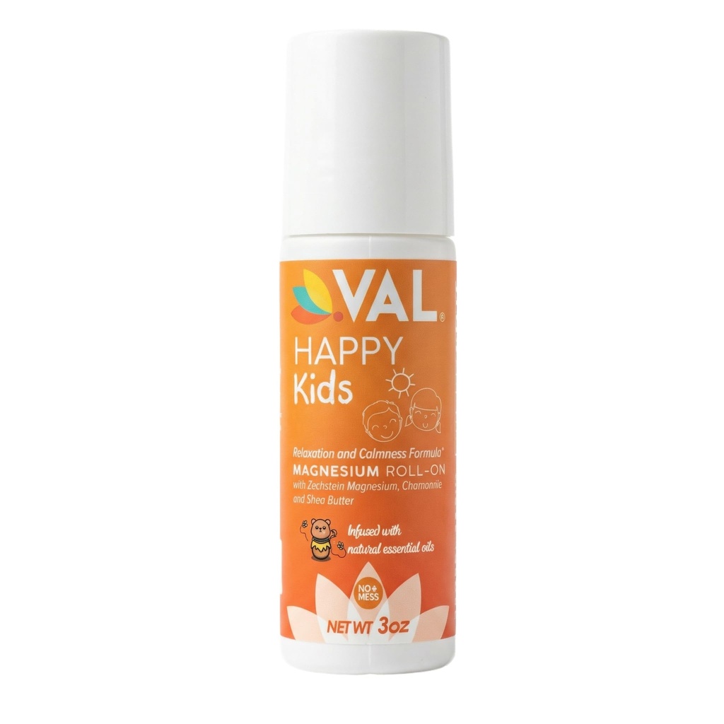 VAL Magnesium Rolls - On for Kids 126; Gentle Zechstein Magnesium Chloride 124; Relaxation for Daytime & Bed4; Calm & Mood Dukung 124; with Chamomile, Shea Butter & Escery Oils 124; USA Made 1244z