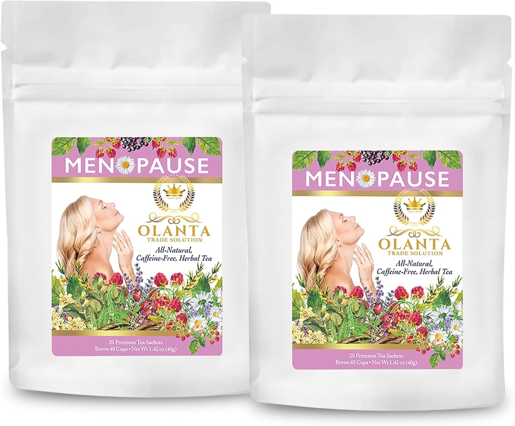 Menopause Tea - Post Menopause Vitamin, Menopause Suplemen untuk Perempuan Flashes panas, Herbal Tea untuk Menopause, Immune Assist, Menopause Comfort - 40 Premium Tea Sachets