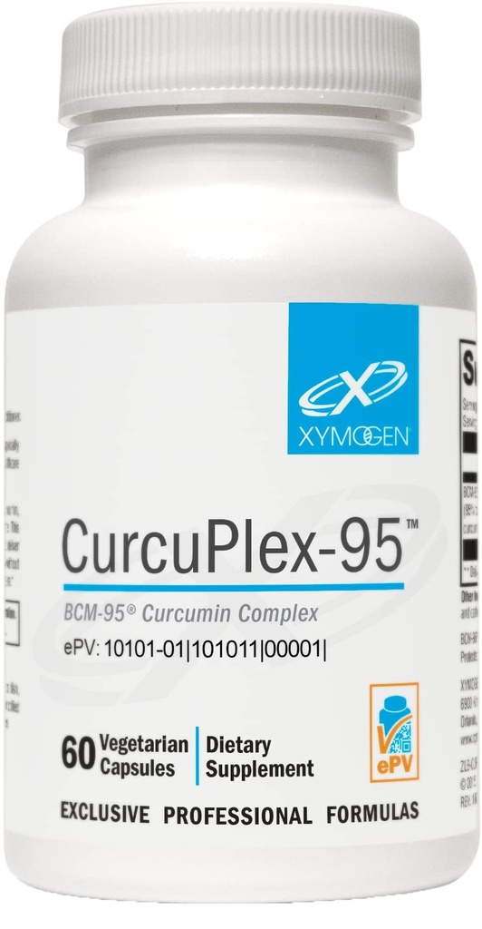 XYMOGEN Curcuplex-95 - Suplemen Curcumin Turmerik dengan Enhanced Bioavability - Daily Brain Supplemen (60 Vegan Turmeric Capsules)