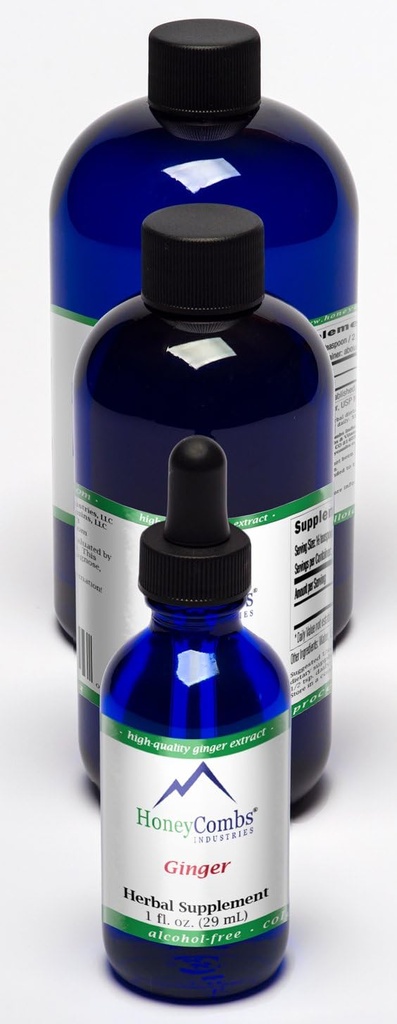 HoneyCombs Ginger - Pasokan Sirkulasi, The Liver, Colon, Ditraffic dan More - Alcohol- Free Liquid Extract