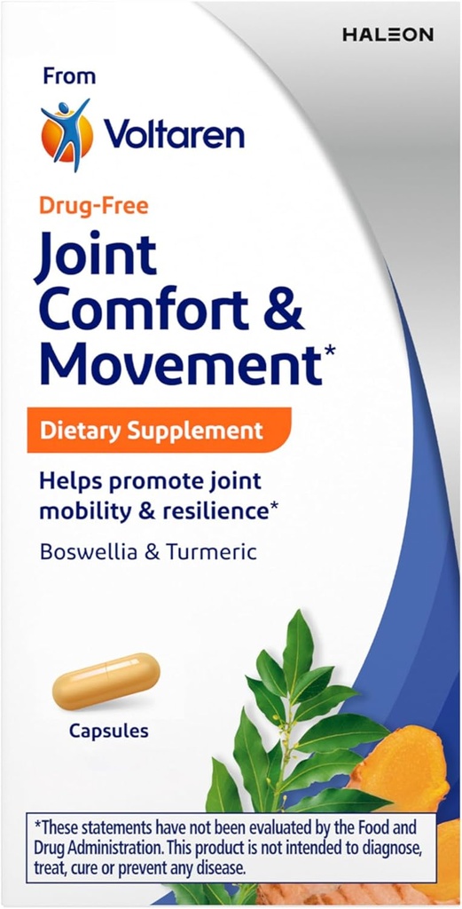 Voltaren Comfort and Movement Dietary Supplemen dari Voltaren, dengan Boswellia dan Turmeric untuk Dukungan Gabungan, Gerakan dan Fleksibilitas - 30 Menghitung Botol