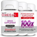 Supplemen Otak (3- Bulan) dengan Anti Penuaan, Pil Ingatan, Tambahan Omega 5 Pometate, 3 Botol 60ct Masing-masing