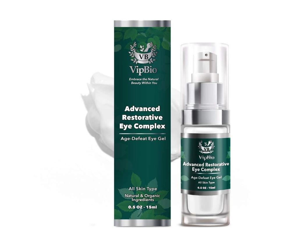 VipBio Organic Advanced Reporative Eye Complex Anti- aging Eye Geel for Dark Circles and Puffiness 0.5 Fm. oz.