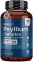 Psyllium Complex Complex 14; 11- Ingredient Psyllium Hussules Capsules with Psyllium Powder, Slippery Elm & Ginger to Cleanse & Dukung Digetical System Health 124; 180 Capsules