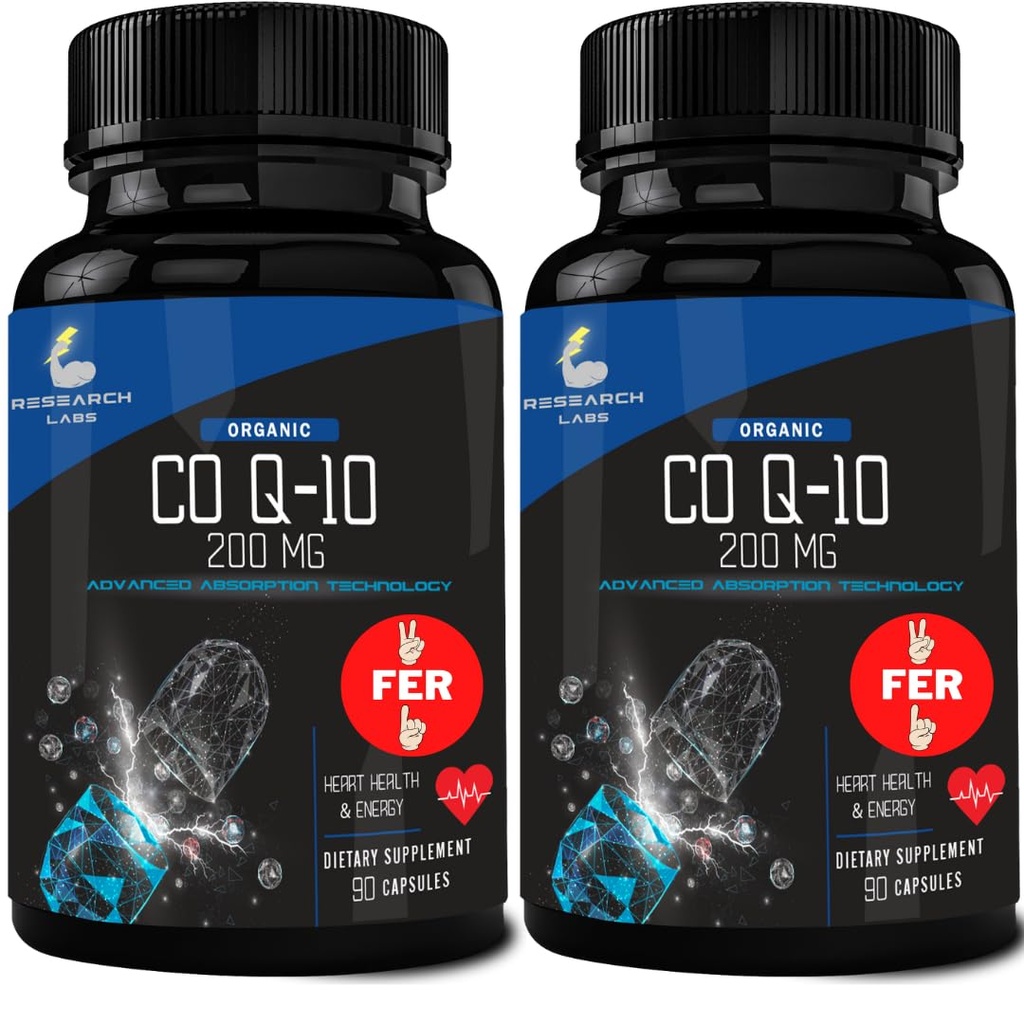 Lab Penelitian 180 Softgeels Advanced Absorpsi 200mg CoQ10 w / Black Pepper Extract. 2 for 1 Ad.