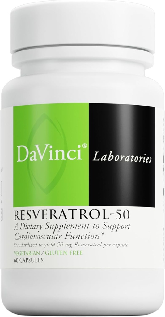 DAVINCI Labs Resveratol- 50 - Membantu Dukung Sistem Imune, Bone Health & Heart Health with Resveratrol * - Gluten- Free & Vegetarian - 60 Kapsul
