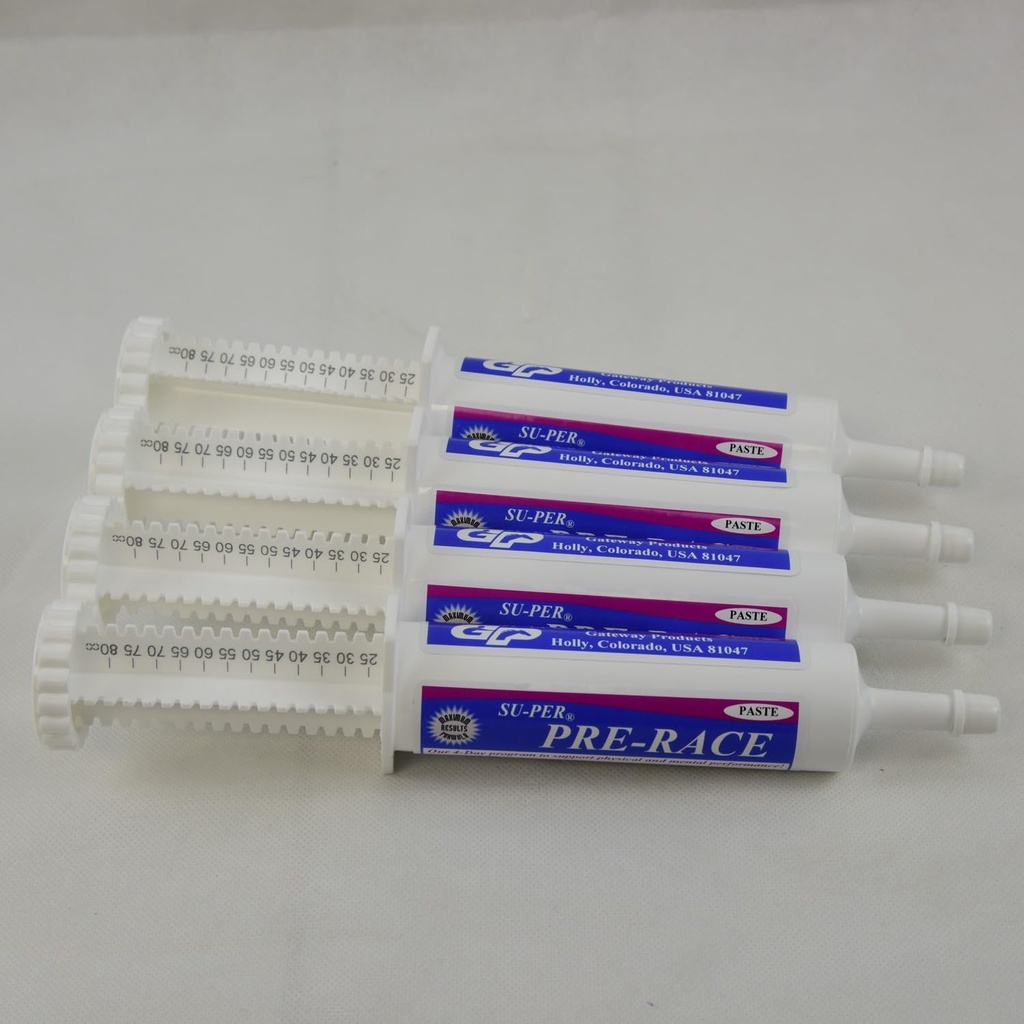 SU-PER Pre-Race Tempel untuk Kuda - Dukungan Performance untuk Latihan Otot - Buffered Creatine, Acids Amino, Herbal Ekstraksi, Anti- Oxidants, B-Complex Vitamin - 60CC, Kasus 4