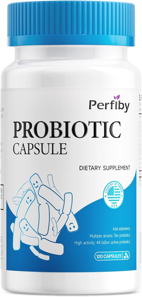 Progres with Elderberry for Digetical & Ammune Health Supports Occational Constipation, Diare, Gas & Bloating, 120 Capsules, 60- Day Supply
