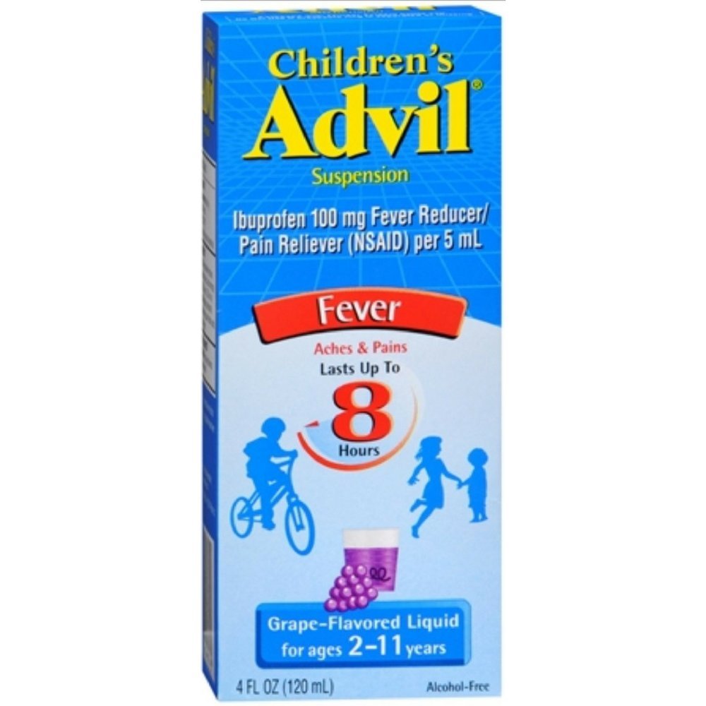 Chidrenââaa weh - Advil Liquid Pain Relief Medicine and Fever Reducer, 100 Mg Children 's Ibuprofen for Ages 2-11, Grape - 4 Fl Oz