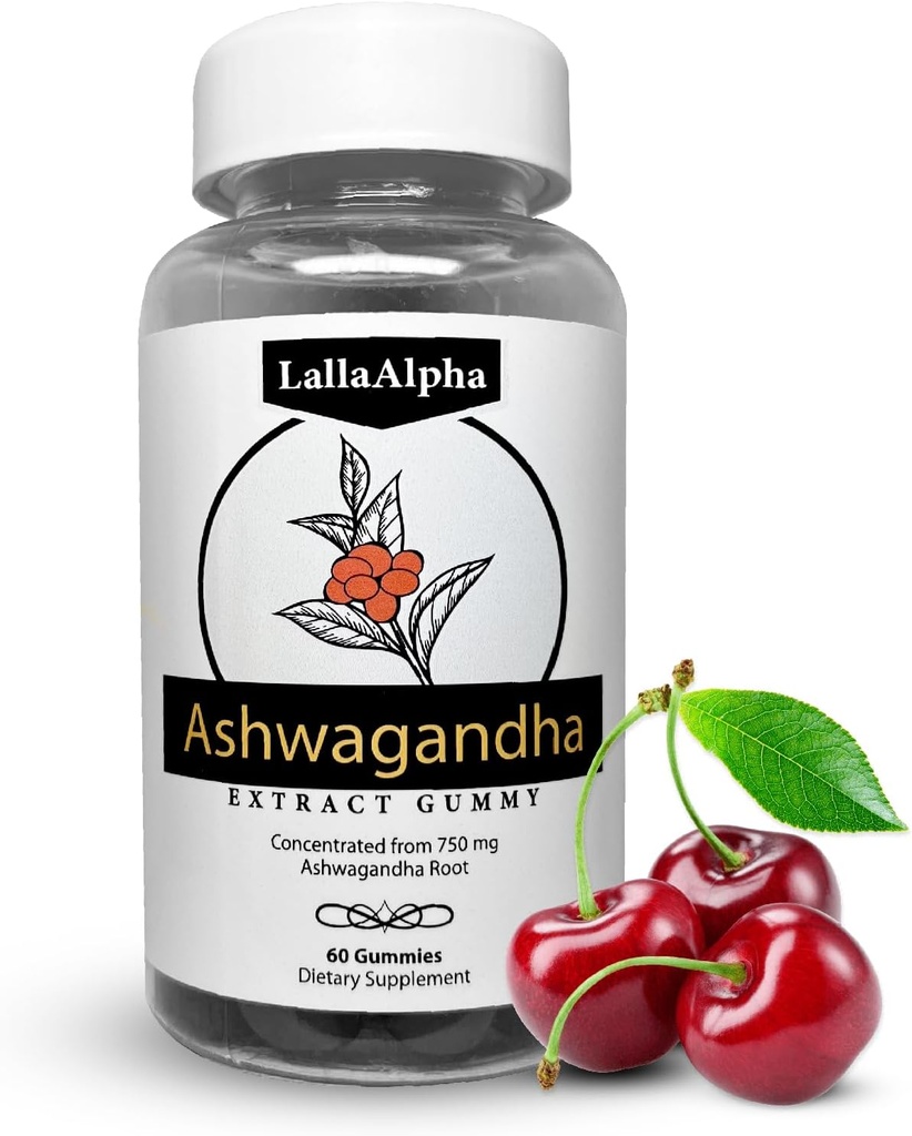 Ashwagandha Gummies - Natural Stress Reliever - 750mg Gummies - 60 Counts- Menjaga Energi Kesehatan & Stress Levels, Hijau