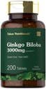 Carlyle Ginkgo Biloba 3000mg 124g; 200 tablet Vegetarian 124; Ekstra Kekuatan 124; Non- GMO, Gluten Freen Formula 124; oleh Tahoe Nutronional