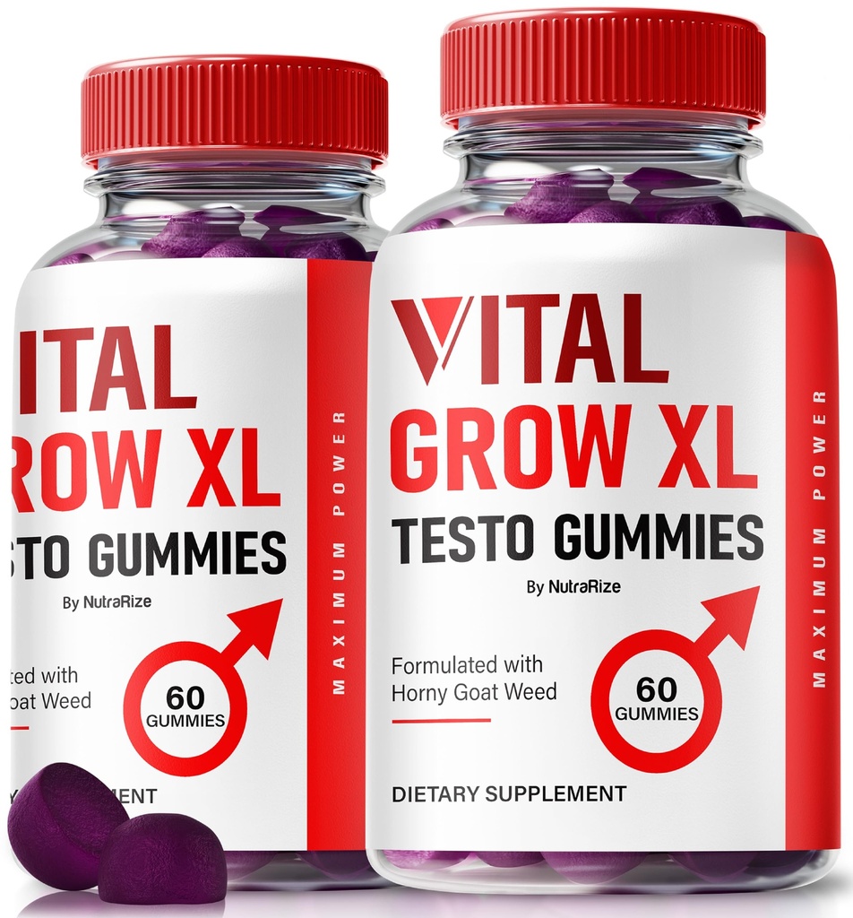 (2 Pack) Vital Grow XL, Vital Vital Vital Vital Grow XL Testo Gummies for Men, Boost Stamina and Confidence Gummy for Mens, Vital GrowXL Male Dukung Gomitas (120 Gummies)