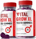 (2 Pack) Vital Grow XL, Vital Vital Vital Vital Grow XL Testo Gummies for Men, Boost Stamina and Confidence Gummy for Mens, Vital GrowXL Male Dukung Gomitas (120 Gummies)