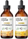 Wild & Organic Astragalus Ticture 4 fl oz & Ashwagandha Tacture 4 fl oz