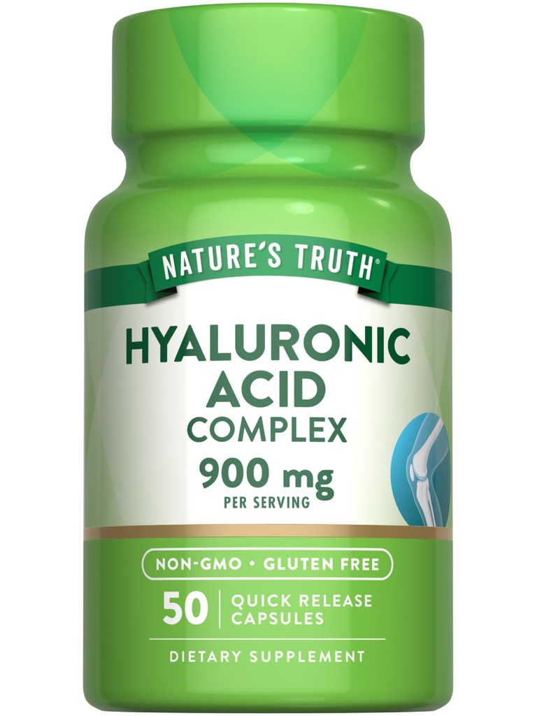 Nature 's Truth Hyaluronic Acid with Collagen & MSM 124; 900mg 124; 50 Capsules 14; Non-GMO & Gluten Free Suplemen