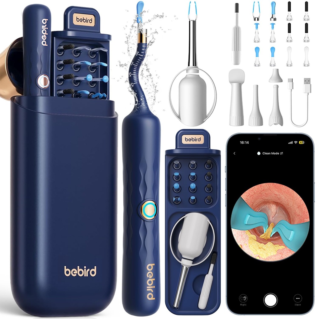 Bebird Earsight Plus D39R Ear Wax Removal Toot Camera, FSA HSA Ideal, Ear Cleaner with Flexiable Ear Camera Otoscope, Visual Ear Pick Tweezers Wax Remover, Ear Cleaning Kit for Family
