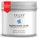 Kesucian Tinggi Ultra Hyaluronic Acid 500mg - 95% Sodium Hayalonate - Sangat Purified dan Bioavable - Low Molecular Weight - Non-GMO Fermentasi - 120 Capsules