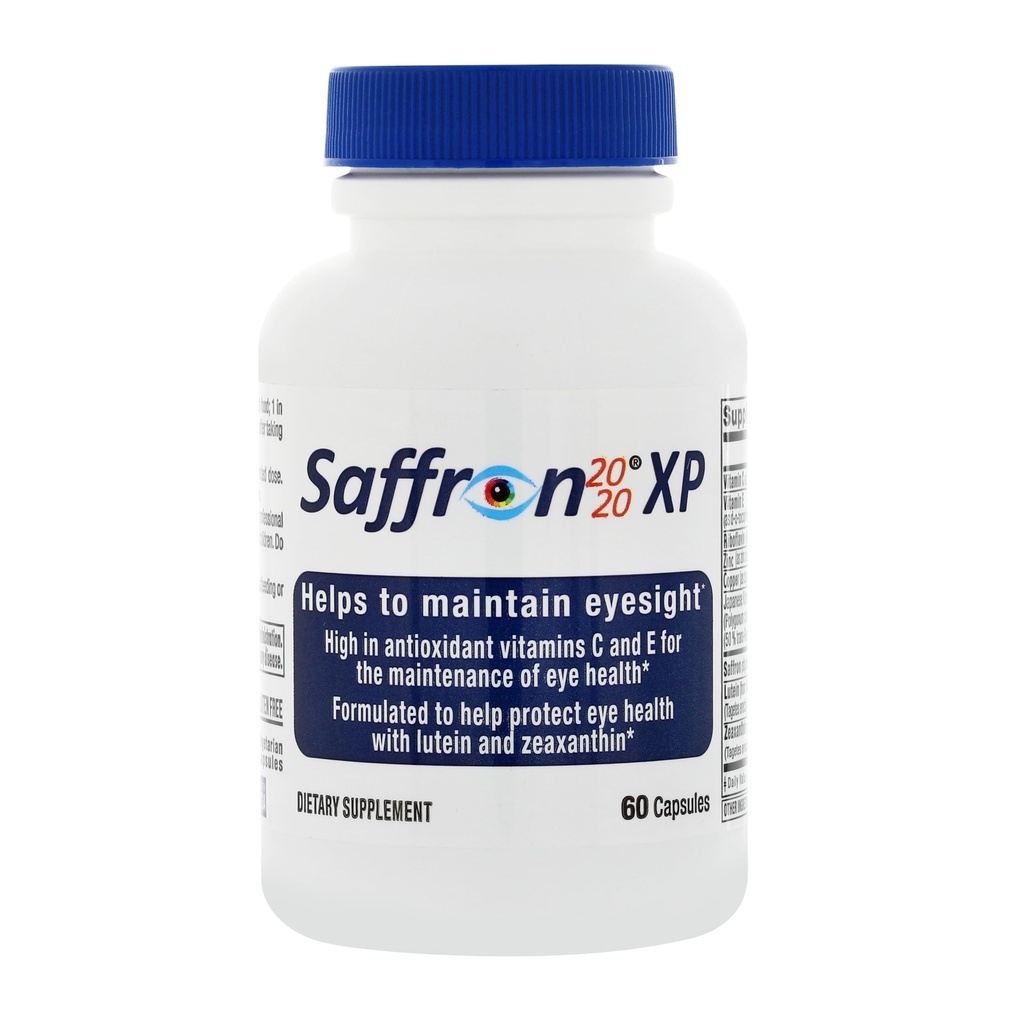 Saffron 2020- XP Tambahan dengan Saffron, Reveratrol, Vitamin dan Mineral, Dalxanthin dan Lutein -60 Vegetarian Capsules
