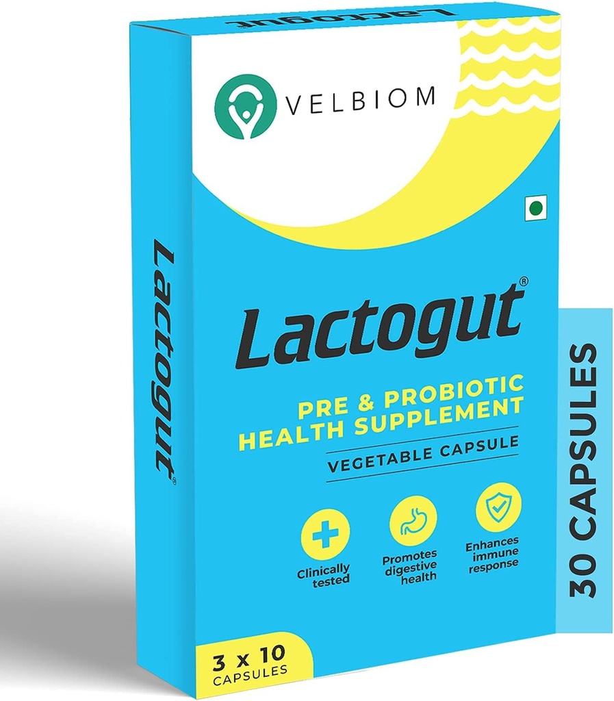 Lactogut Propotic Supplement for Imunity and Digetical Health Multi Strain and Site-Specific Prebiotic Formula Membantu Ibs and Ibd - 30 Capsules