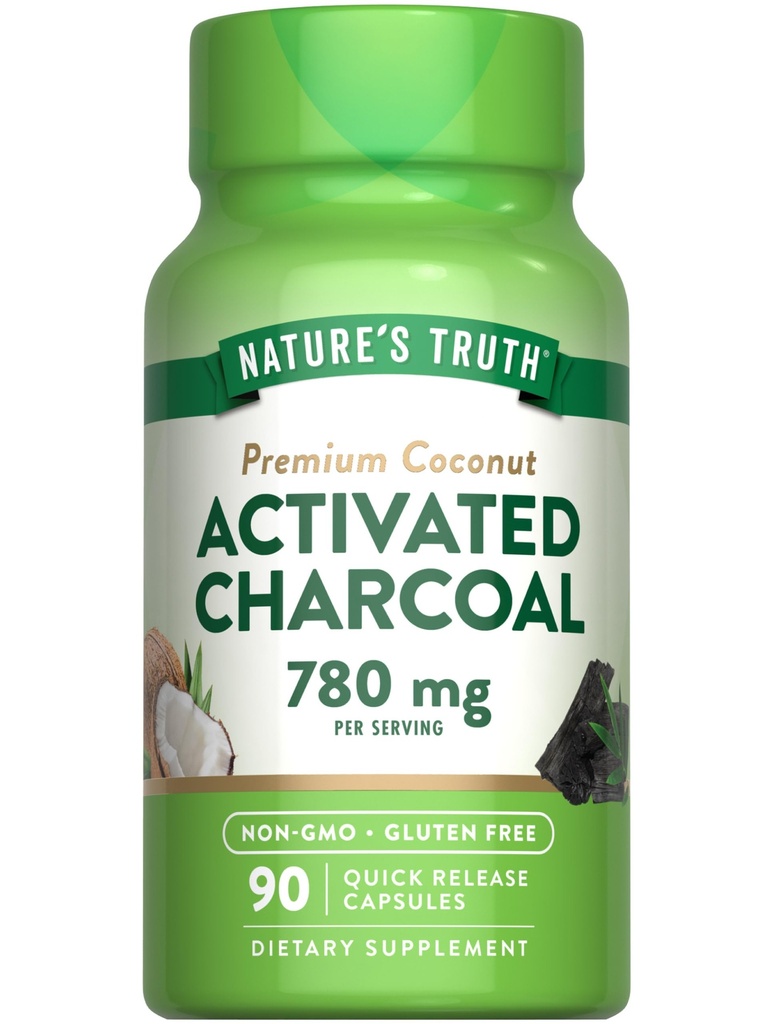 Nature 's Truth Activated Arang Capsules 124; 90 Count 124; Non-GMO & Gluten Free Suplemen