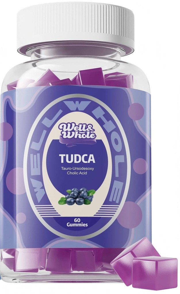 Well & Whole Bile Salts Suppplement TudCA Gummies 1000mg + Milk Thistle 500mg - Clinical Studied Liver Support for Detox & Ditraffic - Vegan, Non-GMO - 60 Count Desples