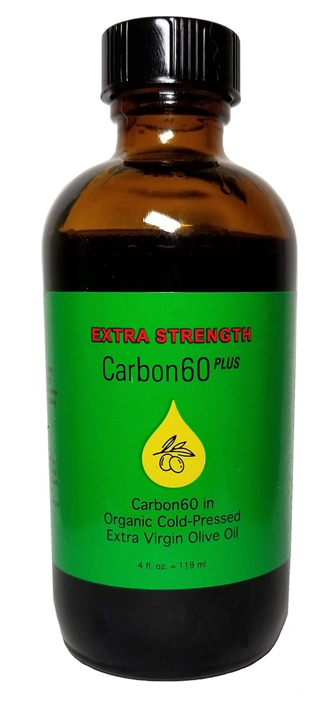 Karbon60 Plus Ekstra Kekuatan Carbon60 Olive Oil 4 Ounces (119 ML) Melengkapi Penelitian Bebas Tingkat C60 Lipofullerene oleh carbon60plus.com