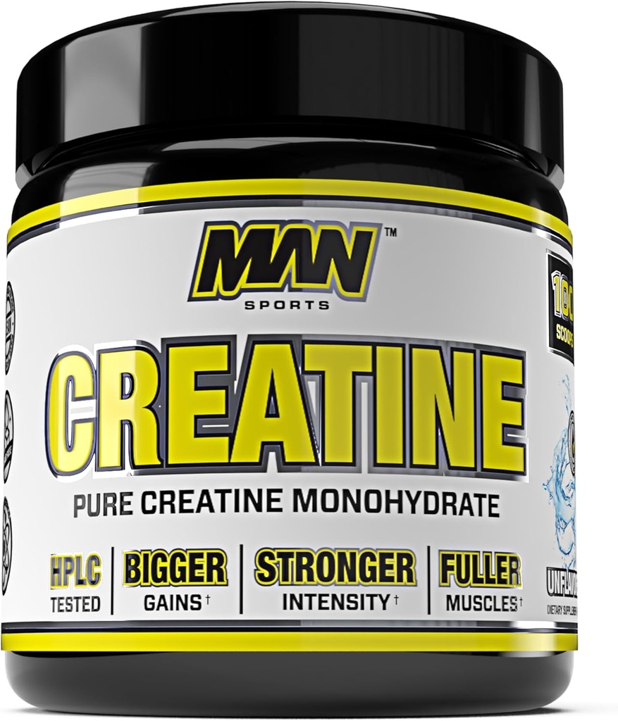 Man Olahraga 100% Murni Creatine Monohydrate Powder, Netral, 500 Gram - 100 Servis