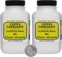 Copper Carbonate [Cu2 (OH) 2CO3] 98% AR Tingkat Powder 1 Lb dalam Two Space- Saver Bottles USA