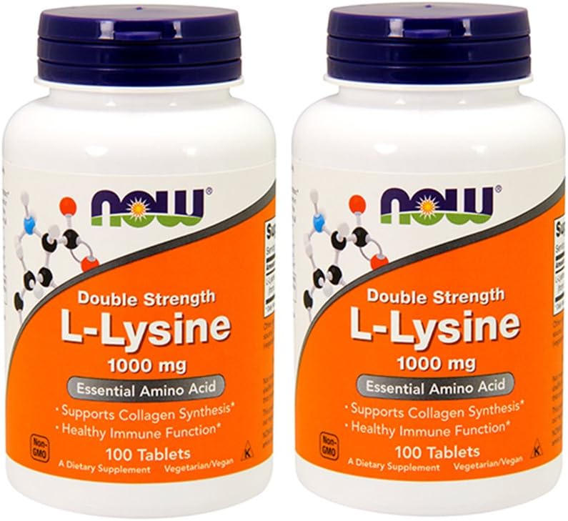 NOW Foods L-Lysine 100mg, 100 tablet (Pack of 2)