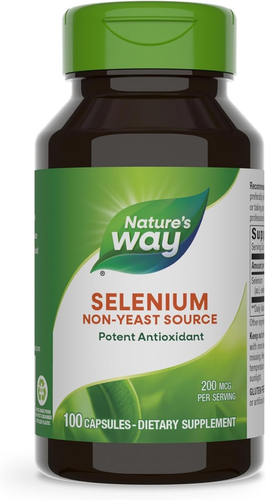 Nature 's Way Selenium, Non-Yeast Source, PowerAntioksidant, 100 Kapsul (Packaging May Vary)