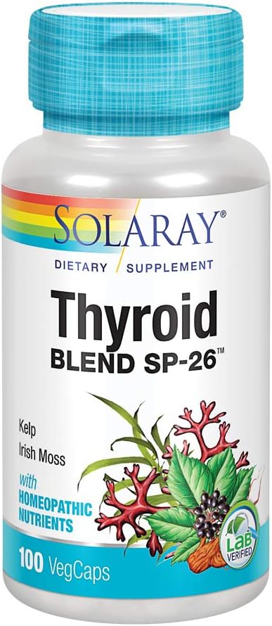 SOLARAY Thyroid Blend Sp-26 = 124; Herbal Blend w / Cell Salt Nutrients untuk Mendukung Thyroid Kesehatan Fungsi 124; Non-GMO, Vegan 124; 100 Serv 124; 100 VexCaps