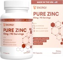 ENERGI Zinc Blend dengan Vitamin A, B-3 & B-6, Suplemen Dukungan Ammune dengan Root Marshmellow, Dandelon Root Extract & Shiitake Mushroom, 90 Zinc Suplemen Capsules