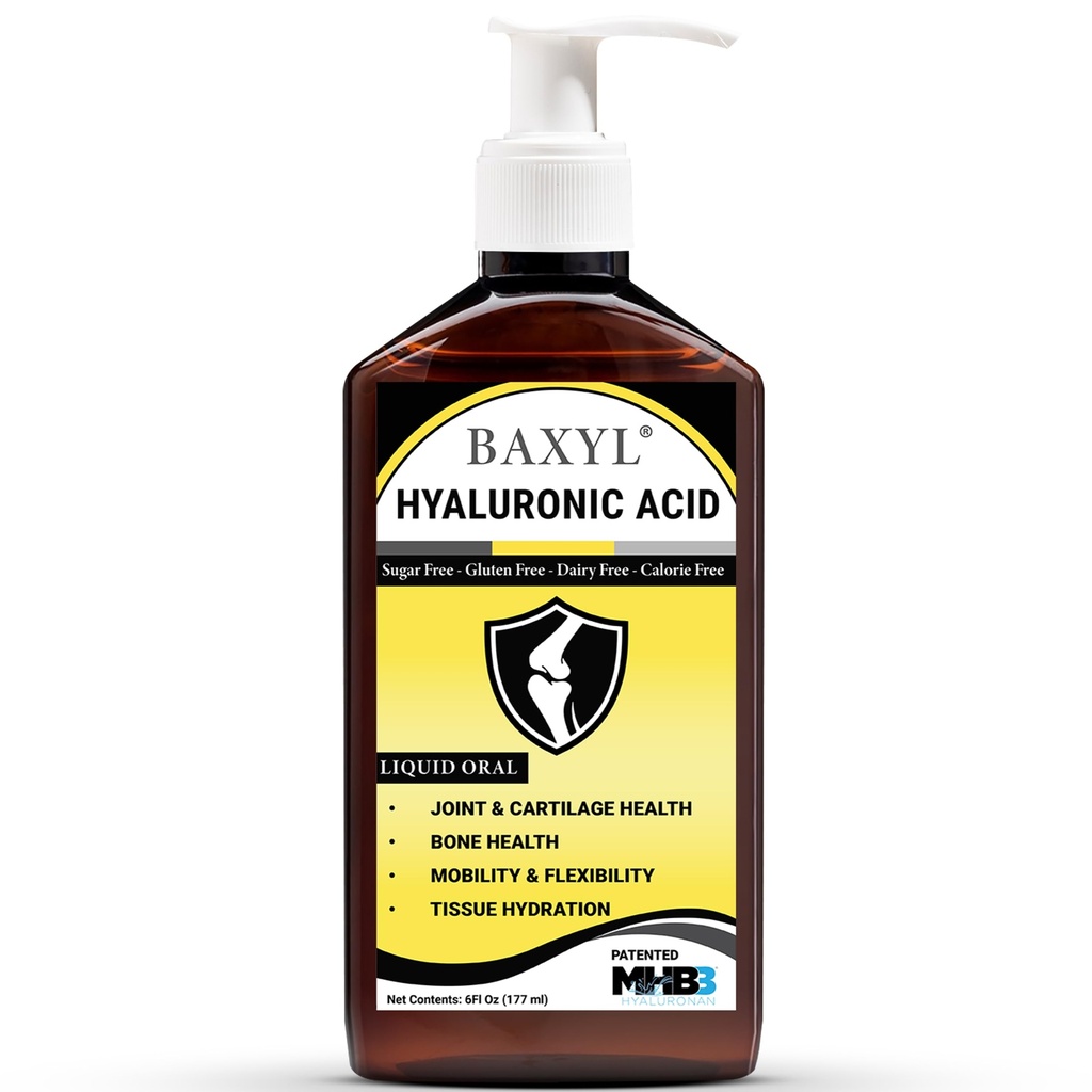 Baxyl - Liquid Hyaluronic Acid for Joint Relief Suplement (Vegan, Gluten- Free, Non-GMO, Patented Oral MHB3)
