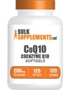 Persediaan Bulklements.com CoQ10 200mg Softgels - untuk Kesehatan Jantung, Koenzim Q10 200mg Tambahan, Gluten Bebas, 1 Softgel per Serving, 120 Cacah (Paket 1)