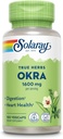 Fruit SOLARAY Okra 1600 mg - High Fiber Supplement for Wellness Support - Rich source of Soluble Fiber - sama dengan 6.4 g Fresh Okra per Serving, Vegan, 60-Day Affitee - 25 Pelayan, 100 VevCaps