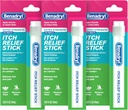 Benadryl Ekstra Kekuatan Anti- Itch Relief Stick, Bug Bite Itch Relief, Diphenhydramine HCl Topical Analgesic & Zinc Acetate Skin Protectant, Bagus untuk Kamping Essentials, 0.47 lf oz (Paket 3)