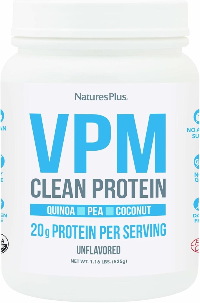 Natures Plus VPM Protein, Unflamited - 1.16 lbs - dengan Quinoa, Pea & Coconut Protein - Organik, Vegan, Soy & Gluten Free - 15 Hamba
