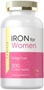Carlyle Iron Supplement for Women 65mg 124; 300 Tablets Coated
